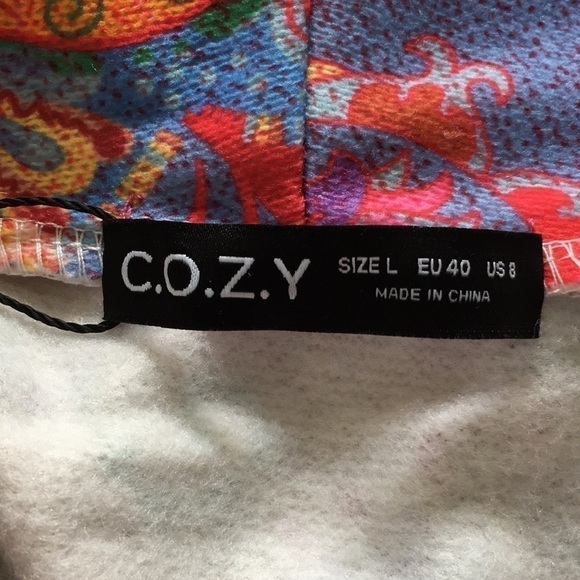 C.o.z.y. Pink Paisley Open Fringed Jacket Size Large - Picture 9 of 14